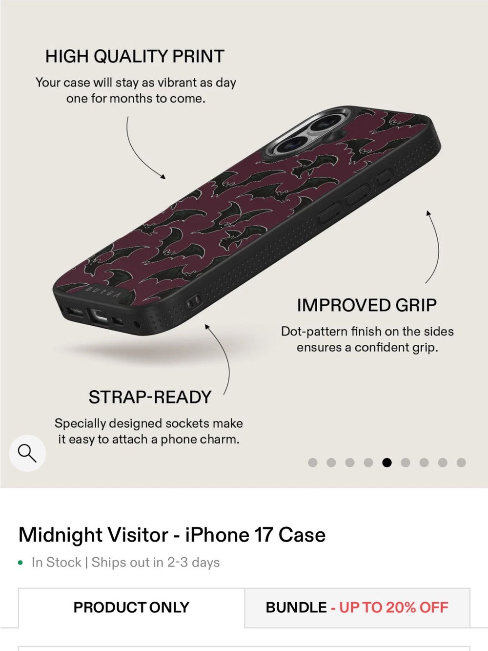BURGA Midnight Visitor iPhone 17 Case — MagSafe - Picture 6 of 7
